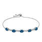 Brățară din Argint 925 ( 4.55 grame ) cu Topaz Albastru ”Londra” și Topaz Alb 4.59 Carate