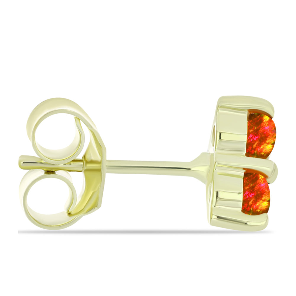 Cercei din Argint 925 Placat cu Aur ( 1.49 grame ) cu Opal de Foc American 0.52 Carate