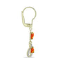 Cercei din Argint 925 Placat cu Aur ( 1.95 grame ) cu Opal de Foc American și Topaz Alb 0.72 Carate