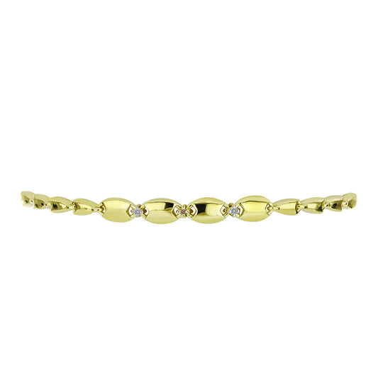 Brățară din Argint 925 Placat cu Aur ( 7.15 grame ) cu Diamant de culoarea Șampaniei și Diamant Alb 0.04 Carate