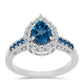Inel din Argint 925 ( 3.69 grame ) cu Topaz Albastru ”Londra” și Topaz Alb 1.99 Carate