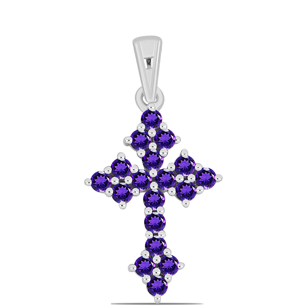 Cruce Pandantiv din Argint 925 ( 1.13 grame ) cu Ametist Marocan 0.59 Carate