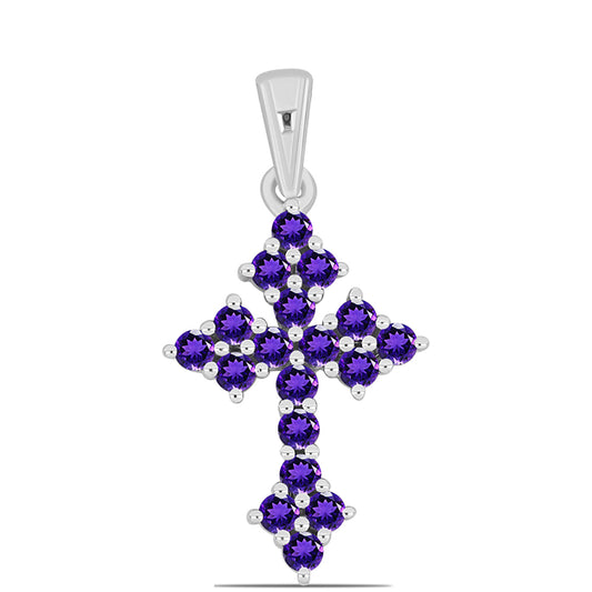 Cruce Pandantiv din Argint 925 ( 1.13 grame ) cu Ametist Marocan 0.59 Carate