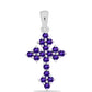 Cruce Pandantiv din Argint 925 ( 1.13 grame ) cu Ametist Marocan 0.59 Carate