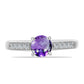Inel din Argint 925 ( 2.24 grame ) cu Ametist Marocan și Topaz Alb 0.91 Carate