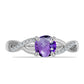 Inel din Argint 925 ( 2.2 grame ) cu Ametist Marocan și Topaz Alb 0.84 Carate