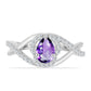 Inel din Argint 925 ( 2.26 grame ) cu Ametist Marocan și Topaz Alb 0.91 Carate