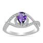 Inel din Argint 925 ( 2.26 grame ) cu Ametist Marocan și Topaz Alb 0.91 Carate