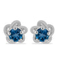 Cercei din Argint 925 ( 1.2 grame ) cu Topaz Albastru ”Londra” 0.63 Carate