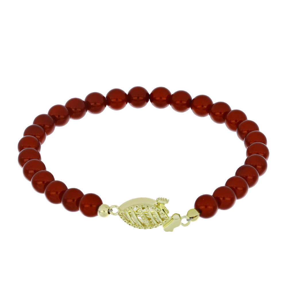 Brățară din Argint 925 Placat cu Aur ( 1.84 grame ) cu Perlă de apă dulce roșie 38.42 Carate 2 