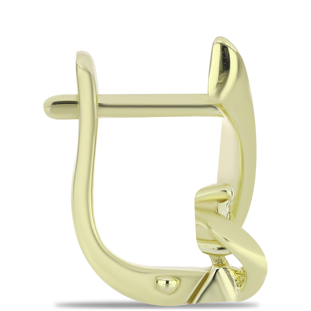 Cercei din Argint 925 Placat cu Aur ( 2.9 grame ) cu Diamant de culoarea Șampaniei 0.01 Carate 2 