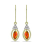 Cercei din Argint 925 Placat cu Aur ( 2.38 grame ) cu Opal de Foc American și Topaz Alb 1.01 Carate