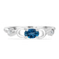 Inel din Argint 925 ( 1.98 grame ) cu Topaz Albastru ”Londra” și Topaz Alb 0.55 Carate