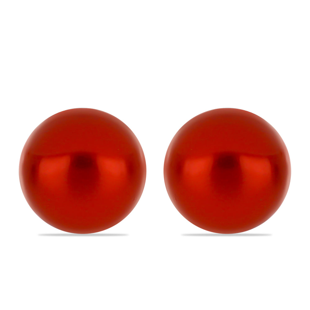 Cercei din Argint 925 Placat cu Aur ( 0.69 grame ) cu Perlă de apă dulce roșie 2.24 Carate