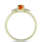 Inel din Argint 925 Placat cu Aur ( 2.09 grame ) cu Opal de Foc American și Zircon Alb 0.59 Carate