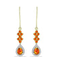 Cercei din Argint 925 Placat cu Aur ( 2.86 grame ) cu Opal de Foc American și Topaz Alb 1.12 Carate