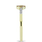 Inel din Argint 925 Placat cu Aur ( 1.79 grame ) cu Diamant de culoarea Șampaniei și Diamant Alb 0.19 Carate