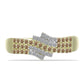 Inel din Argint 925 Placat cu Aur ( 2.96 grame ) cu Diamant de culoarea Șampaniei și Diamant Alb 0.45 Carate