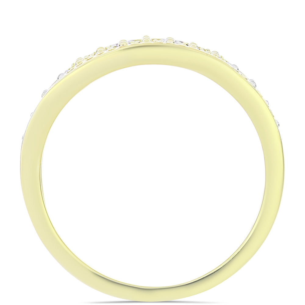 Inel din Argint 925 Placat cu Aur ( 3.26 grame ) cu Diamant de culoarea Șampaniei și Diamant Alb 0.2 Carate