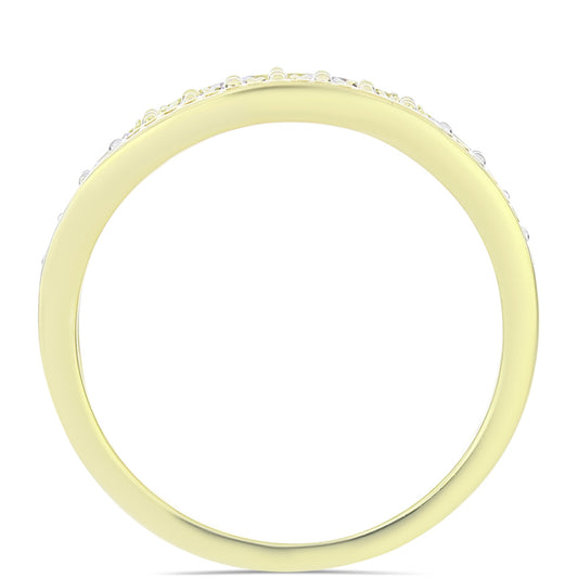Inel din Argint 925 Placat cu Aur ( 3.26 grame ) cu Diamant de culoarea Șampaniei și Diamant Alb 0.2 Carate