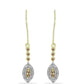 Cercei din Argint 925 Placat cu Aur ( 2.32 grame ) cu Diamant de culoarea Șampaniei și Diamant Alb 0.22 Carate