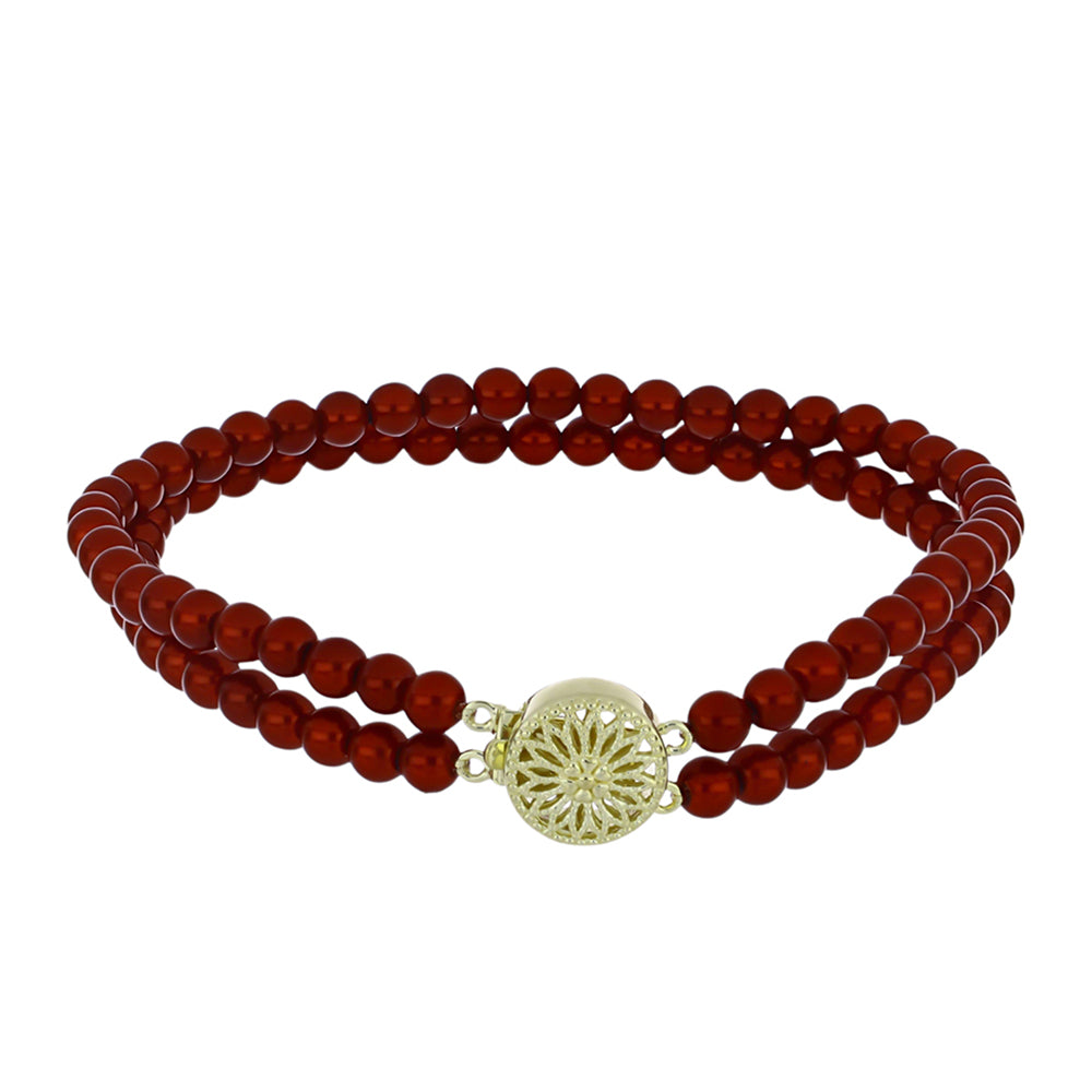 Brățară din Argint 925 Placat cu Aur ( 2.21 grame ) cu Perlă de apă dulce roșie 38.71 Carate 1 