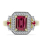 Inel din Argint 925 Placat cu Aur ( 4.07 grame ) cu Rubin Malagasy și Topaz Alb 2.62 Carate