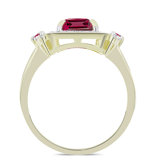 Inel din Argint 925 Placat cu Aur ( 4.07 grame ) cu Rubin Malagasy și Topaz Alb 2.62 Carate