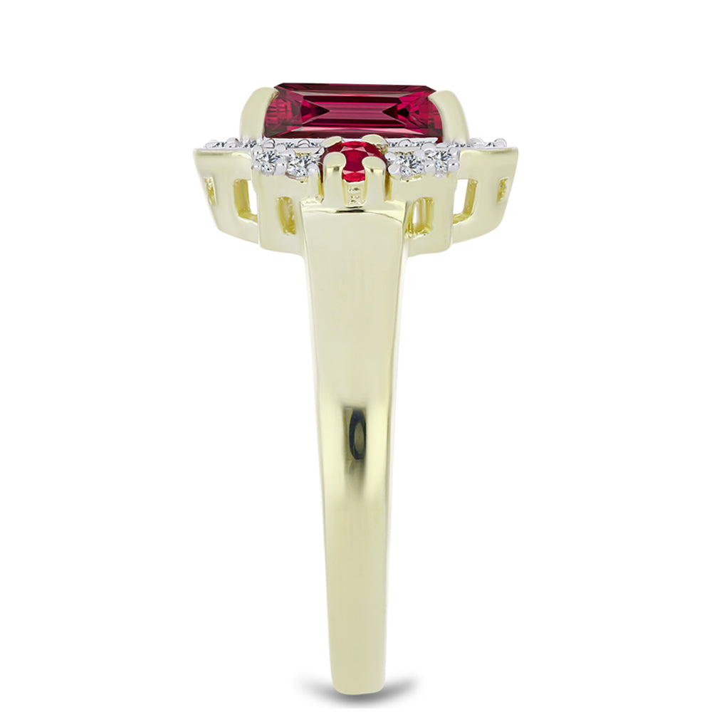 Inel din Argint 925 Placat cu Aur ( 4.07 grame ) cu Rubin Malagasy și Topaz Alb 2.62 Carate 4 