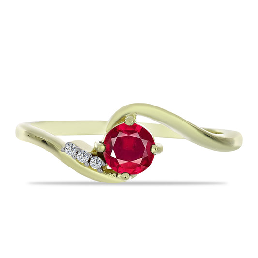 Inel din Argint 925 Placat cu Aur ( 2.02 grame ) cu Rubin Malagasy și Topaz Alb 0.83 Carate