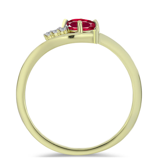 Inel din Argint 925 Placat cu Aur ( 2.02 grame ) cu Rubin Malagasy și Topaz Alb 0.83 Carate