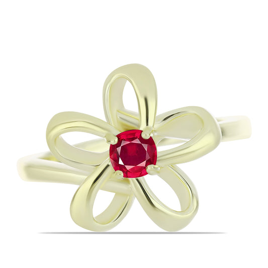 Inel din Argint 925 Placat cu Aur ( 3 grame ) cu Rubin Malagasy 0.35 Carate