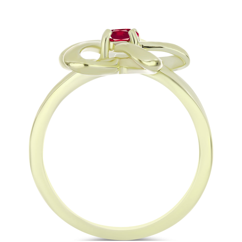 Inel din Argint 925 Placat cu Aur ( 3 grame ) cu Rubin Malagasy 0.35 Carate