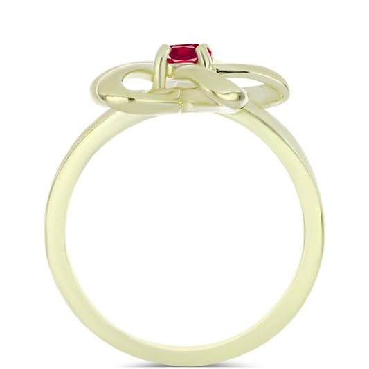 Inel din Argint 925 Placat cu Aur ( 3 grame ) cu Rubin Malagasy 0.35 Carate