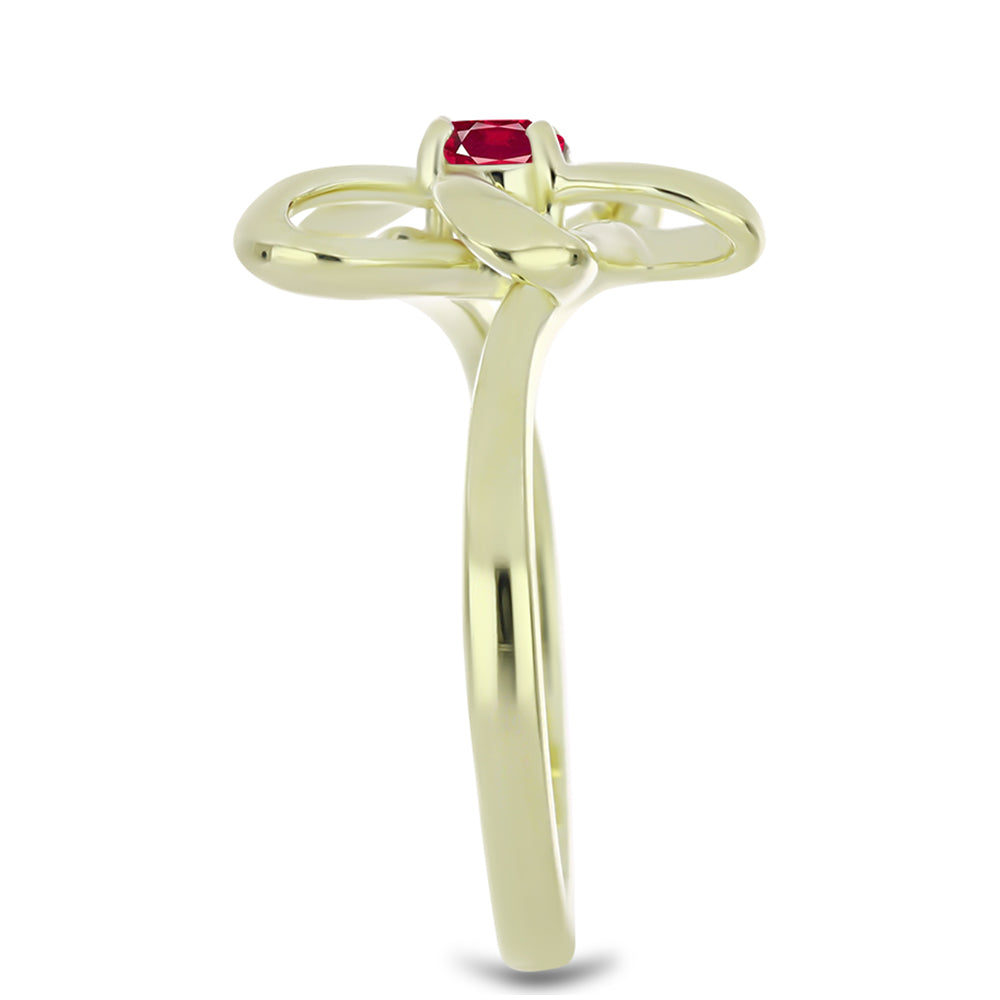 Inel din Argint 925 Placat cu Aur ( 3 grame ) cu Rubin Malagasy 0.35 Carate 4 
