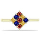 Inel din Argint 925 Placat cu Aur ( 2 grame ) cu Safir Rosebery Curcubeu 0.48 Carate