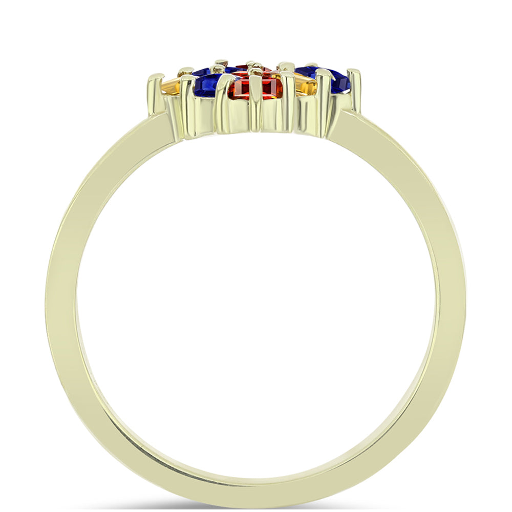 Inel din Argint 925 Placat cu Aur ( 2 grame ) cu Safir Rosebery Curcubeu 0.48 Carate 2 