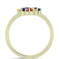 Inel din Argint 925 Placat cu Aur ( 2 grame ) cu Safir Rosebery Curcubeu 0.48 Carate