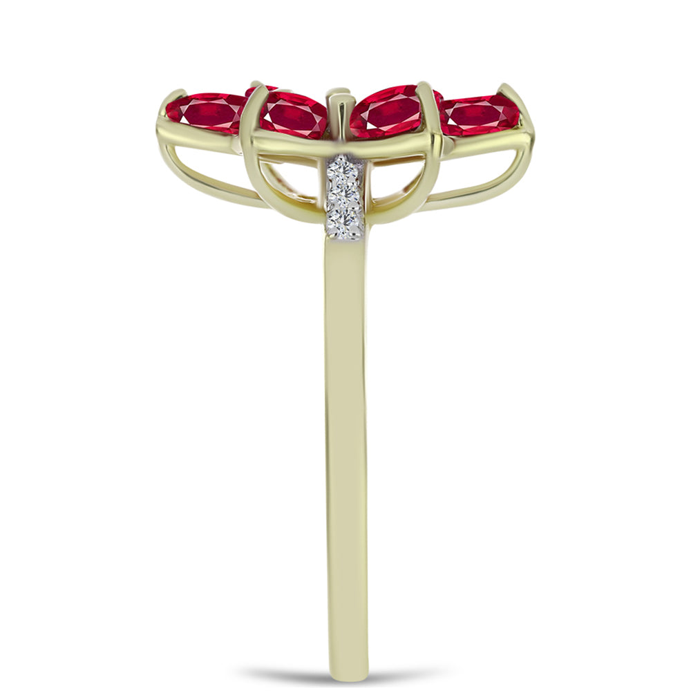 Inel din Argint 925 Placat cu Aur ( 2.6 grame ) cu Rubin Malagasy și Topaz Alb 2.18 Carate