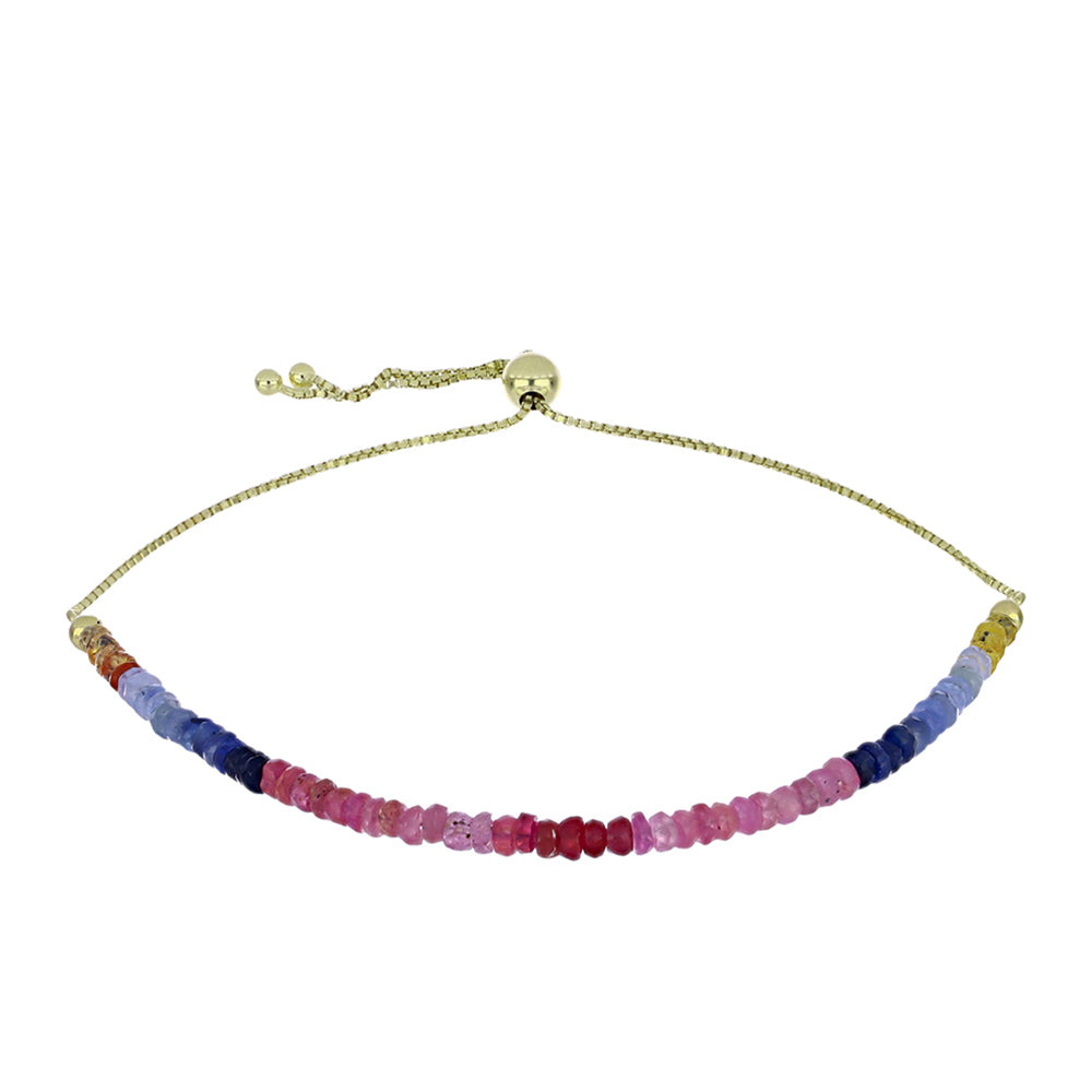 Brățară din Argint 925 Placat cu Aur ( 1.9 grame ) cu Safir Rosebery Curcubeu 15.29 Carate
