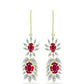 Cercei din Argint 925 Placat cu Aur ( 4.78 grame ) cu Rubin Malagasy și Zircon Alb 8.52 Carate