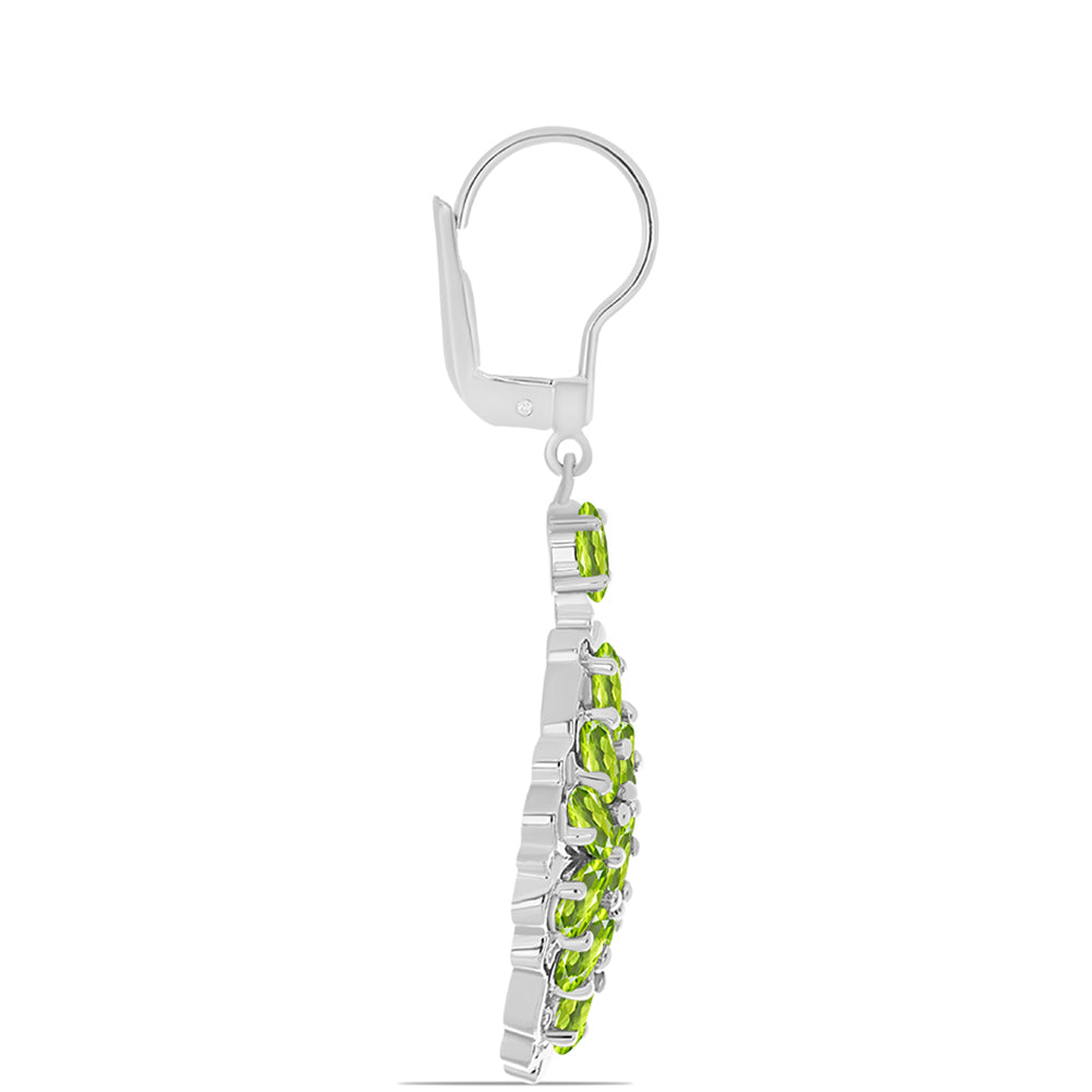 Cercei din Argint 925 ( 6.04 grame ) cu Peridot Changbai 5.51 Carate 2 