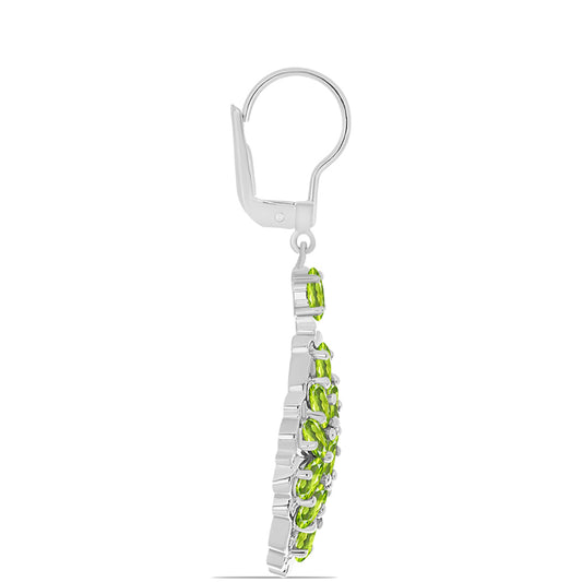 Cercei din Argint 925 ( 6.04 grame ) cu Peridot Changbai 5.51 Carate