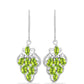 Cercei din Argint 925 ( 4.6 grame ) cu Peridot Changbai 3.06 Carate