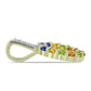 Pandantiv din Argint 925 Placat cu Aur ( 1.23 grame ) cu Safir Rosebery Curcubeu și Topaz Alb 0.63 Carate