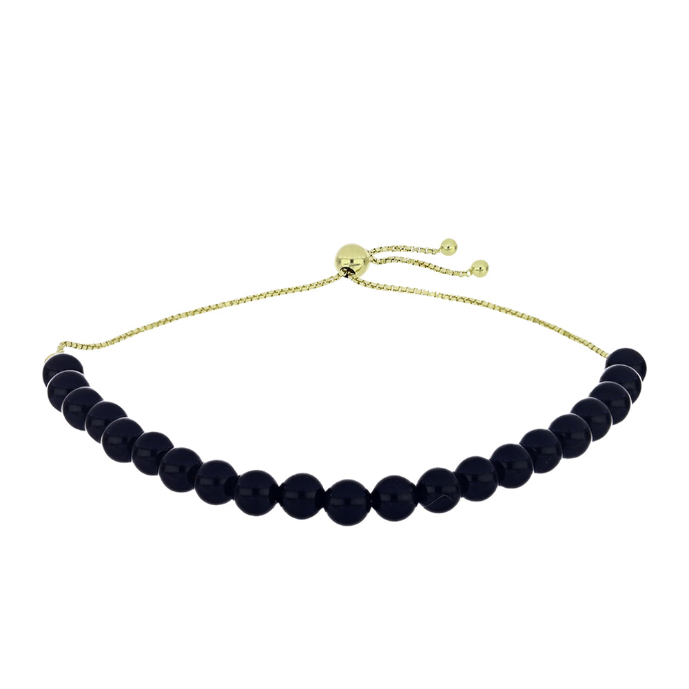 Brățară din Argint 925 Placat cu Aur ( 1.74 grame ) cu Onix Negru Suwar 31.99 Carate 1 