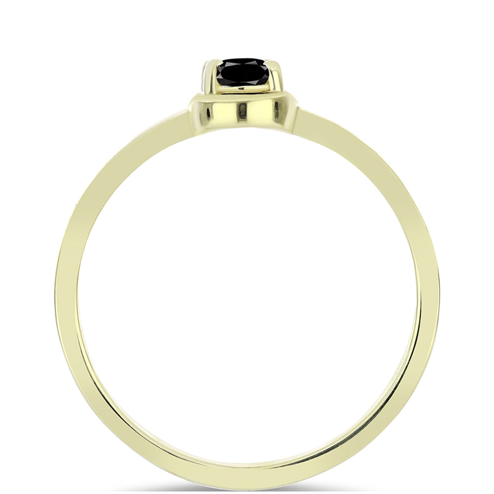 Inel din Argint 925 Placat cu Aur ( 2.08 grame ) cu Onix Negru Suwar 0.47 Carate
