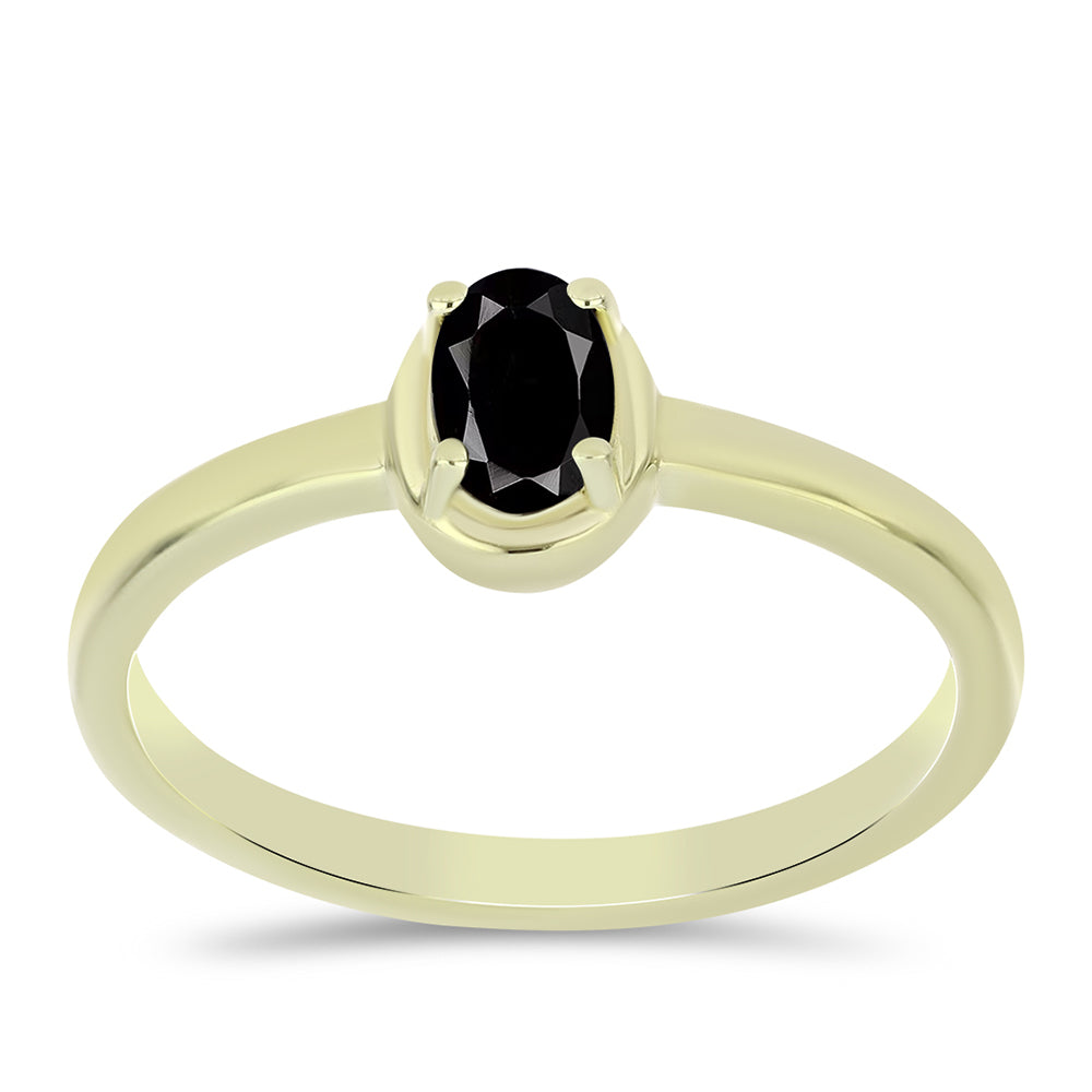 Inel din Argint 925 Placat cu Aur ( 2.08 grame ) cu Onix Negru Suwar 0.47 Carate