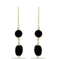 Cercei din Argint 925 Placat cu Aur ( 1.24 grame ) cu Onix Negru Suwar 8.39 Carate