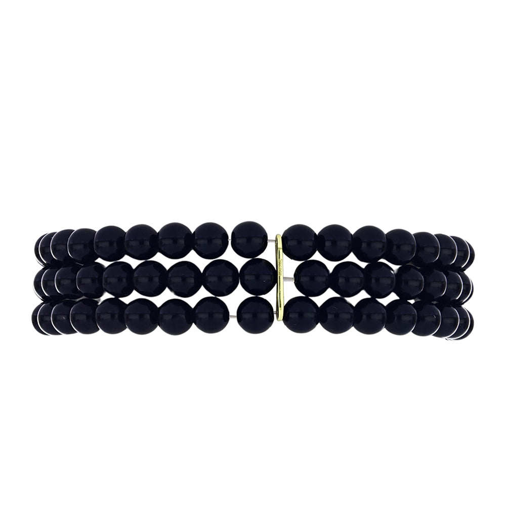 Brățară din Argint 925 Placat cu Aur ( 1.51 grame ) cu Onix Negru Suwar 147.47 Carate